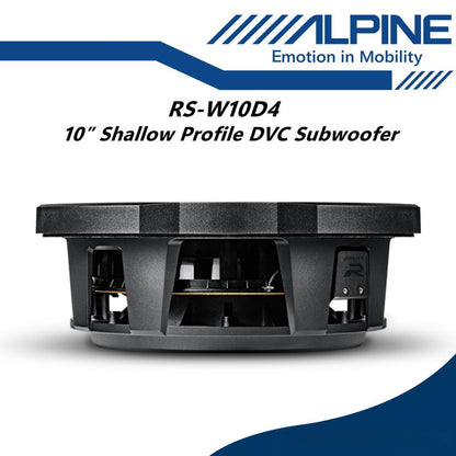 Alpine 10" Subwoofer Shallow-Mount Woofer 1800W Peak Power RS-W10D4