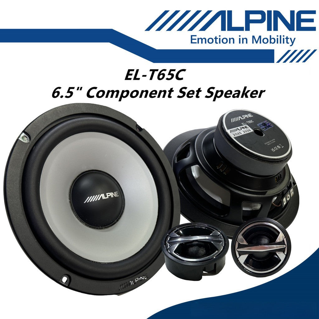 Alpine 6.5" Component Speaker Set 2 Way Component Spk With Tweeter EL-T65C