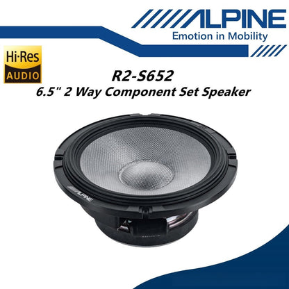 Alpine R-Series Pro 6.5" Hi-Res 2 Way Component Car Speaker Set R2-S652
