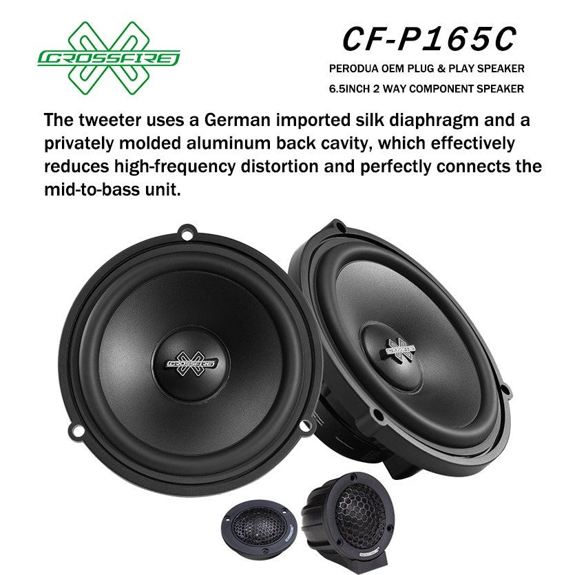 CROSSFIRE OEM 6.5 INCH 2 Way Component Speaker P165C For Perodua Plug & Play