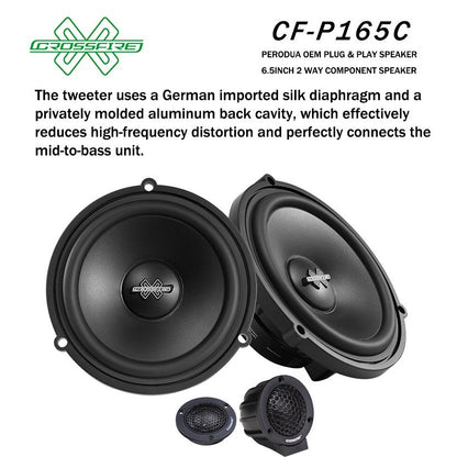 CROSSFIRE OEM 6.5 INCH 2 Way Component Speaker P165C For Perodua Plug & Play