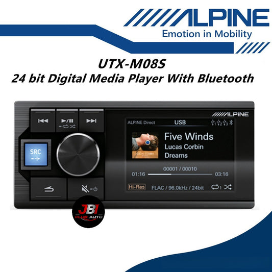 Alpine HI-RES DUAL USB Car Digital Media Receiver With Bluetooth And DSP Audio Player UTX-M08S