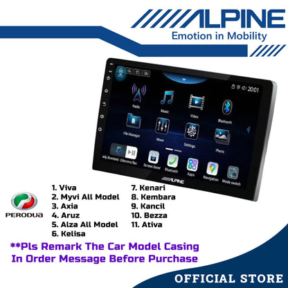 Alpine 8+256GB Car Android player 9" Or 10" Ply For Toyota Honda Proton Perodua iNE-AX809
