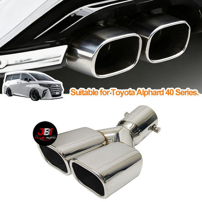 Suitable for Toyota Alphard 40 Series dual exhaust pipe modification, dual square-outlet tailpipe.