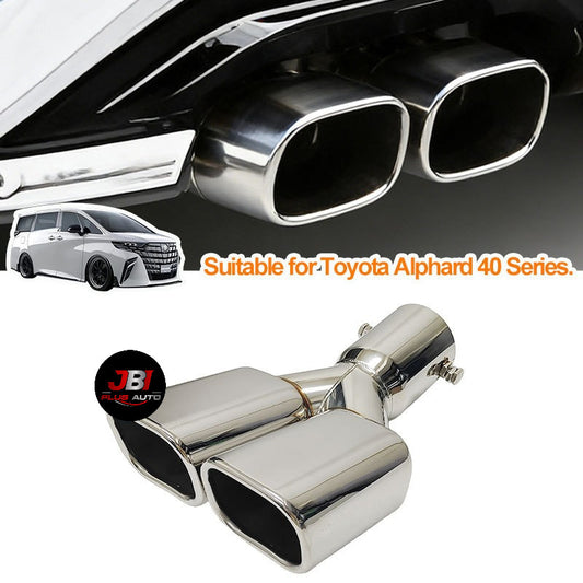Suitable for Toyota Alphard 40 Series dual exhaust pipe modification, dual square-outlet tailpipe.