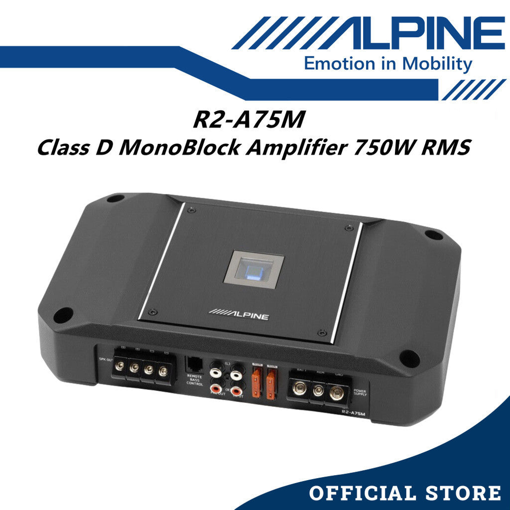 Alpine Class D Mono Block Car Amplifier 750W RMS Monoblock Amp R2-A75M