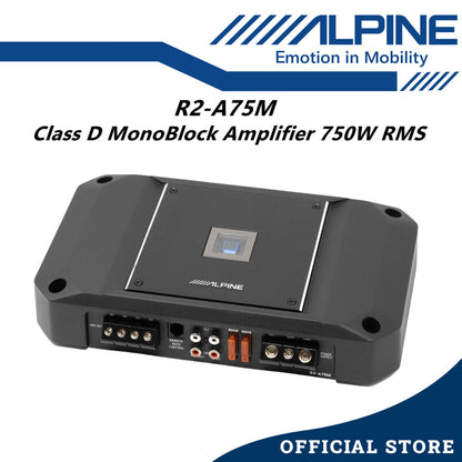 Alpine Class D Mono Block Car Amplifier 750W RMS Monoblock Amp R2-A75M